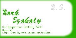 mark szakaly business card