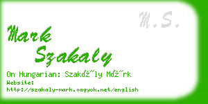 mark szakaly business card